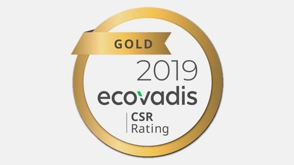 goldener Kreis mit EcoVadis 2019 Schrift