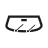 schwarzes Icon einer Windschutzscheibe mit Scheibenwischern und Rückspiegel